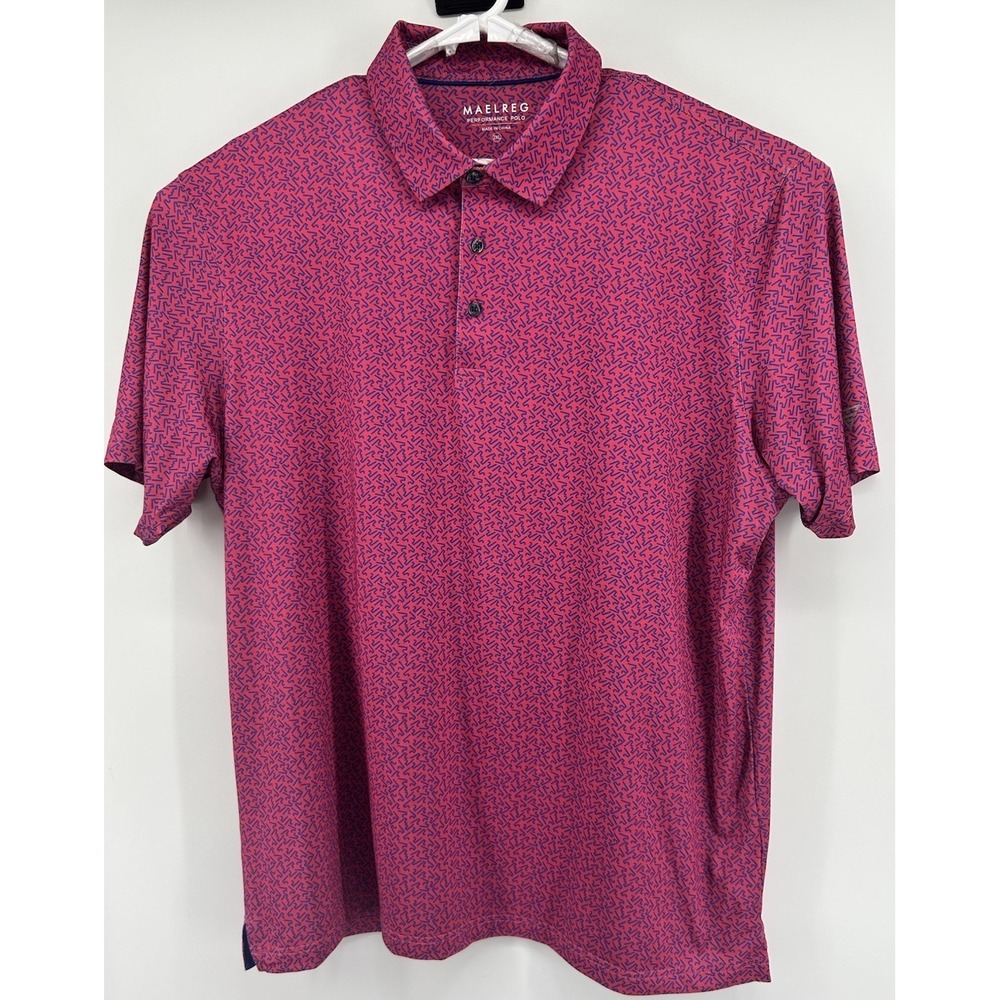 Maelreg Performance Polo Short Sleeve Red With Blue Men's Size 2XL NEW